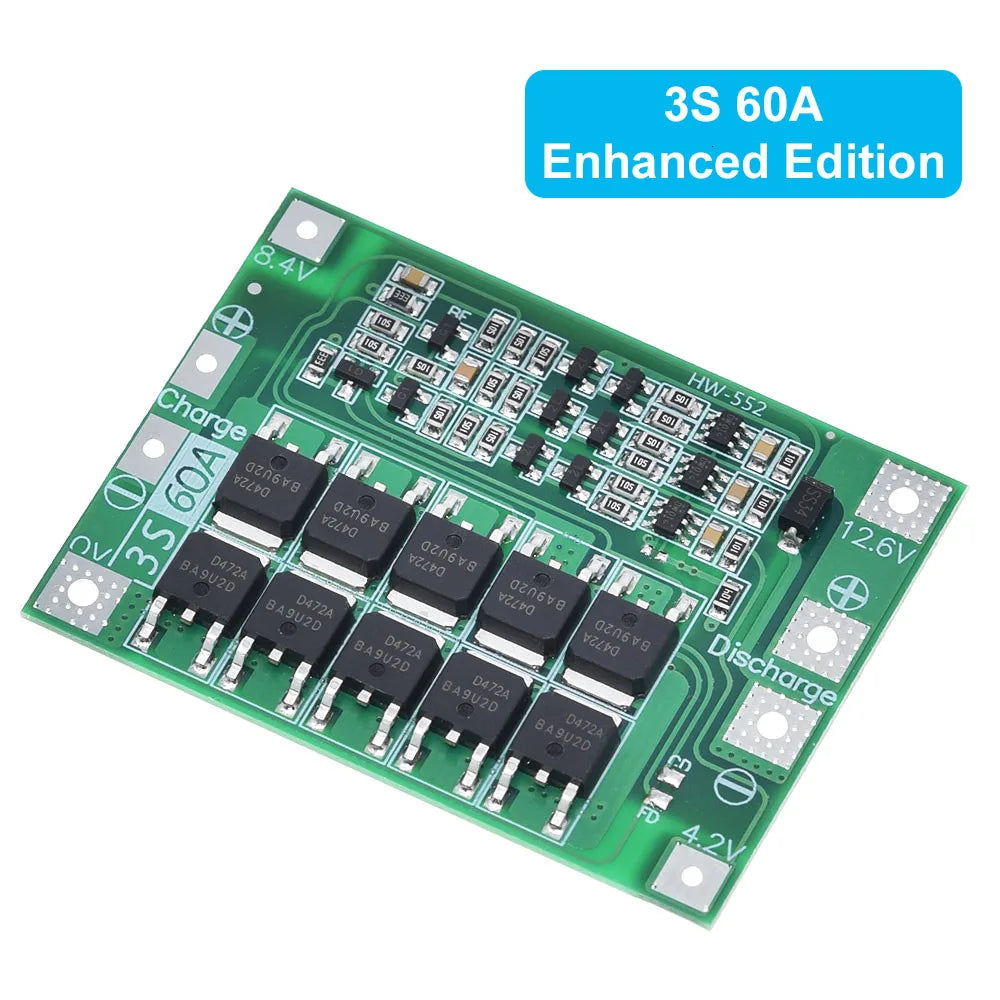 3S / 4S Li-ion Battery Protection Board – 40A / 60A BMS Options