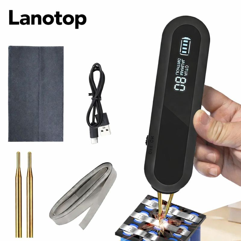 Professional 2-in-1 Battery Spot Welder with Automatic & Manual Modes, 9-Level LED Display