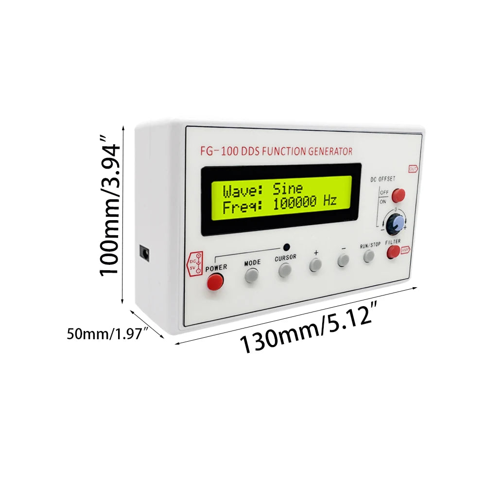 FG-100 DDS Function Signal Generator Frequency Counter 1Hz–500kHz Signal Source Module