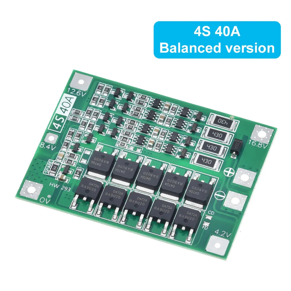 3S / 4S Li-ion Battery Protection Board – 40A / 60A BMS Options