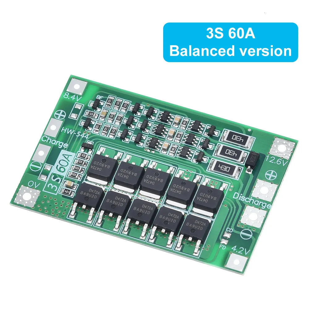 3S / 4S Li-ion Battery Protection Board – 40A / 60A BMS Options