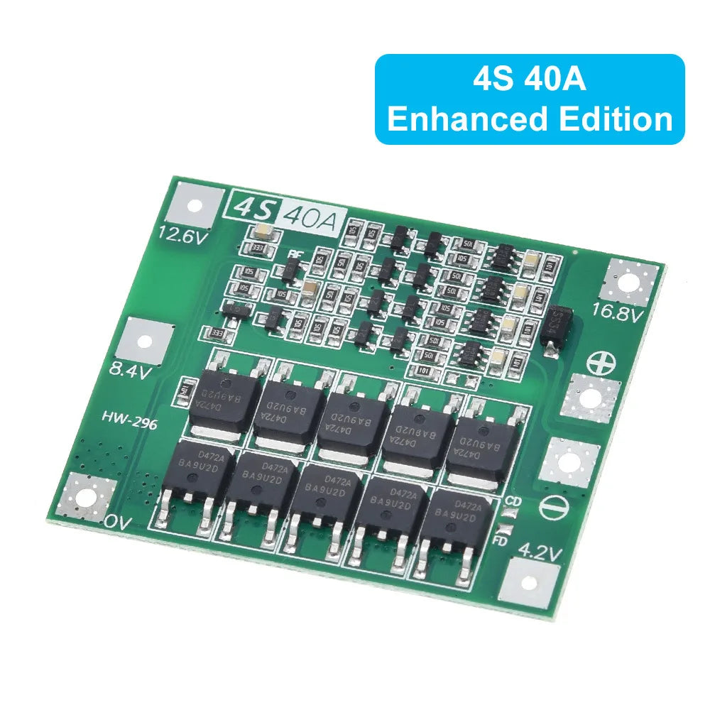 3S / 4S Li-ion Battery Protection Board – 40A / 60A BMS Options