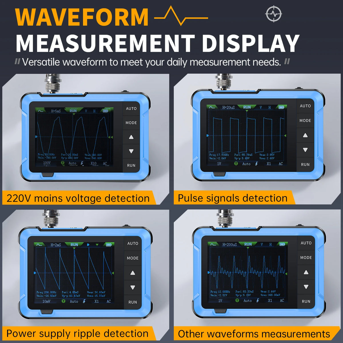 FNIRSI New DSO510 DSO152 DSO153 Mini Handheld Digital 2 IN 1 Oscilloscope Portable 48MS/s 10MHz Bandwidth Electronic Repair Tool